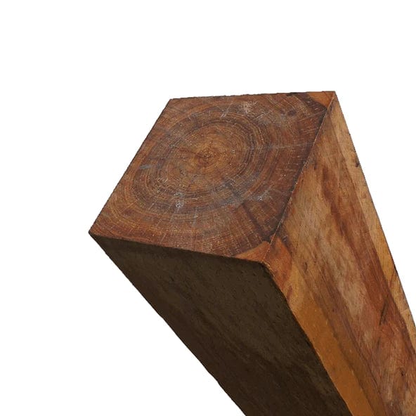 75mm x 75mm x 2.4m Brown Treated Wooden Fence Post - Image 3