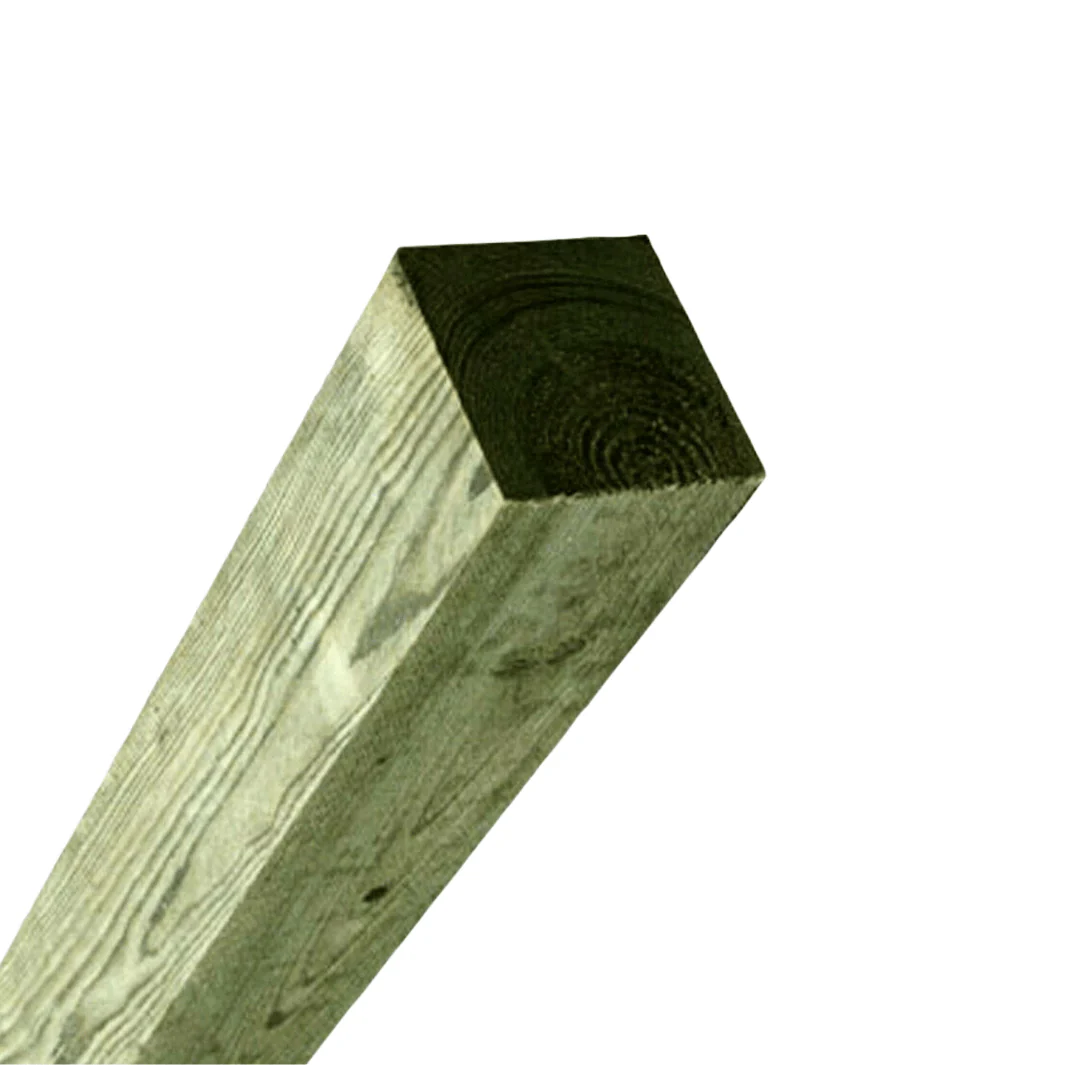 75mm x 75mm x 2.4m Green Treated Wooden Fence Post - Image 3