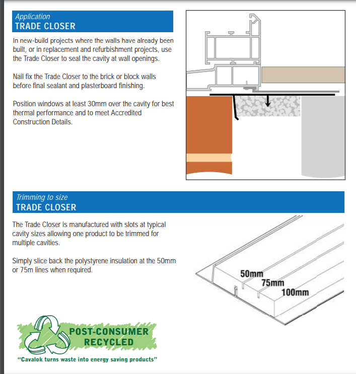 Cavalok 50-100mm Multi Width Cavity Closer 2.4m - Image 3